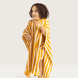 Flux | poncho de plage jaune blanc 65 x 65 cm