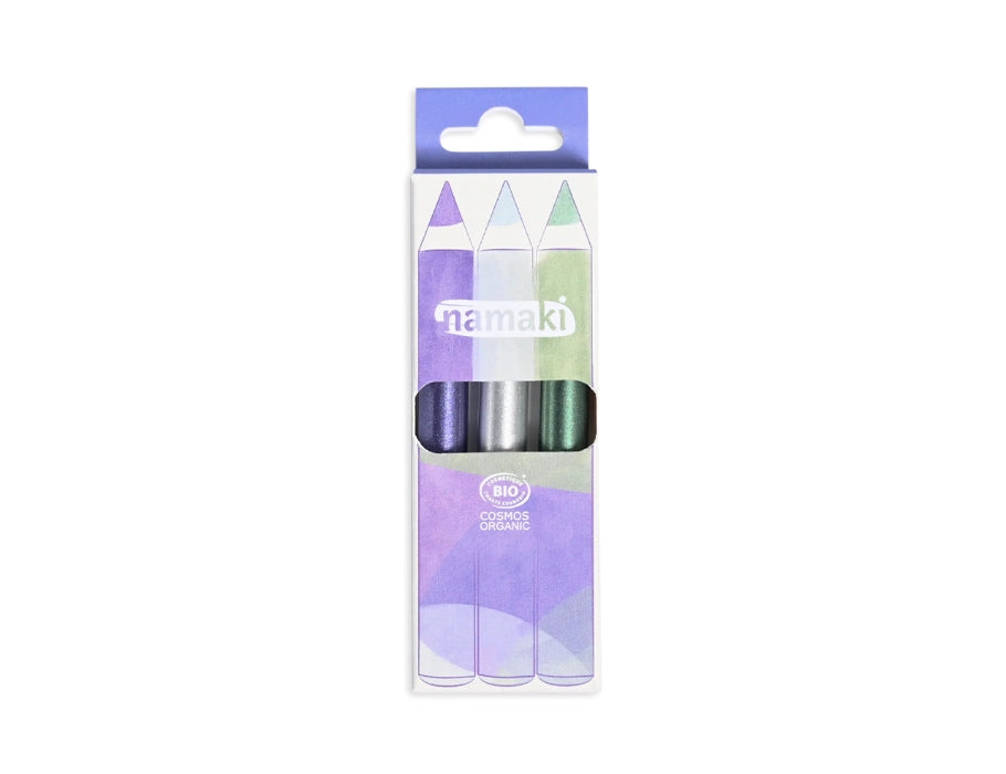 Crayons de maquillage à paillettes Namaki - clair de lune - 3 pcs.