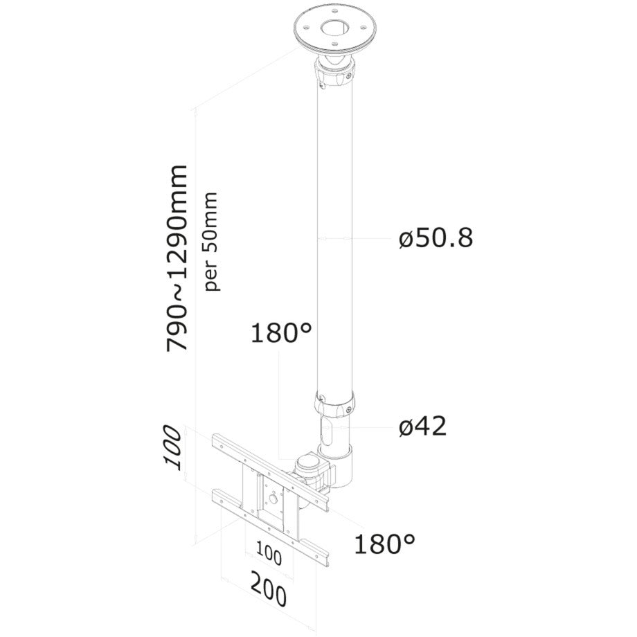 Neomounts FPMA-C100white Monitor Aide au plafond