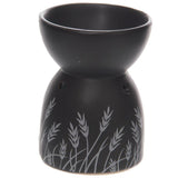 Brûle-parfum à huile et cire en céramique design herbe noire