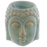 Brûle-parfum tête de Bouddha en céramique émaillée Crackelee - petit