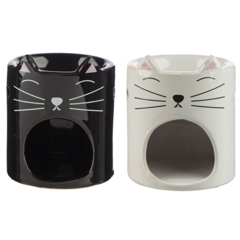 Brûleur parfum en céramique Chat fin félin - petit