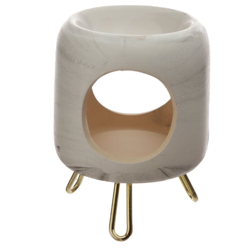 Brûleur de parfum rond Eden socle doré