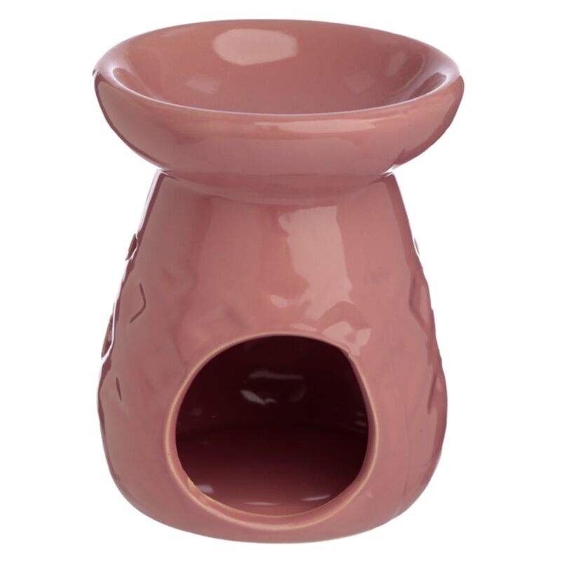 Brûleur de parfum à l'huile et à la cire en céramique en treillis sculpté au pastel