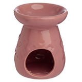 Brûleur de parfum à l'huile et à la cire en céramique en treillis sculpté au pastel