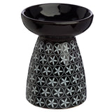 Brûle-parfum à huile et cire en céramique à motif floral