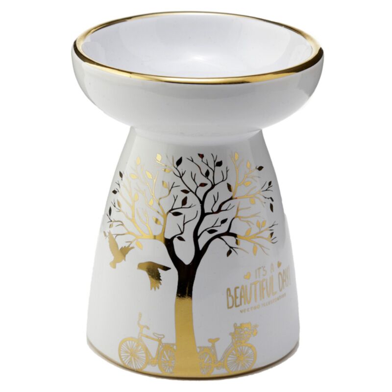 Brûle-parfum à huile et cire en céramique Eden Golden Tree