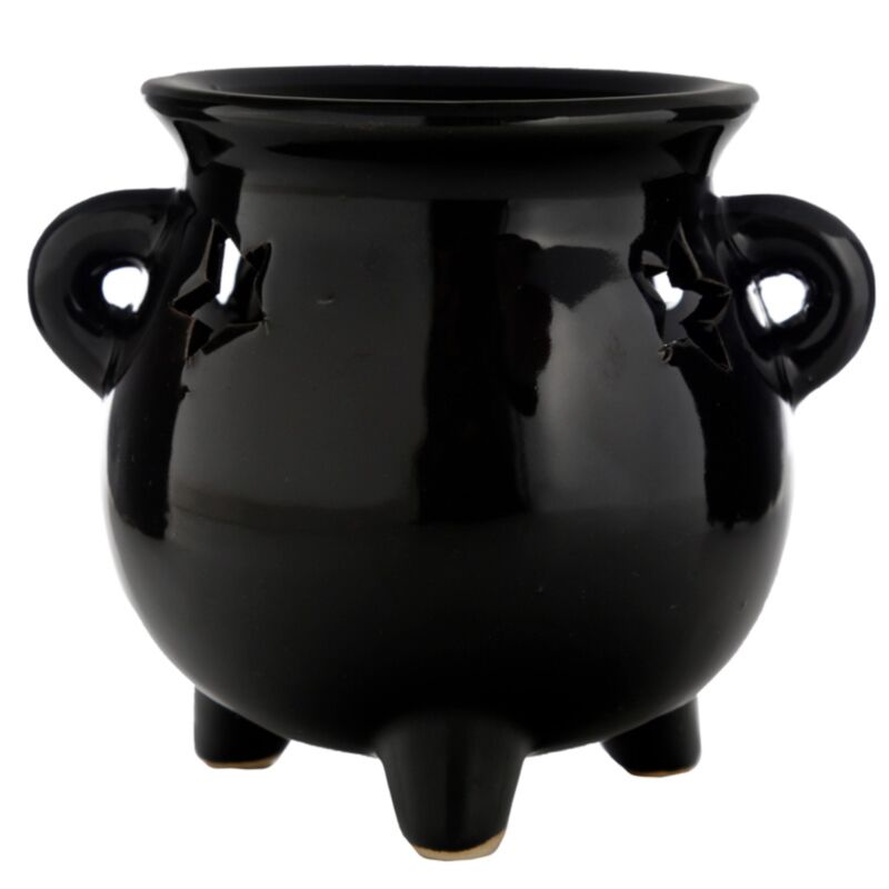 Brûle parfum grande bouilloire noire Eden