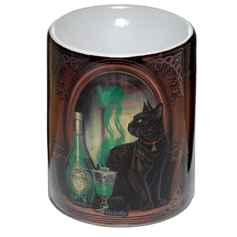 Brûleur parfumé chat absinthe en céramique Lisa Parker