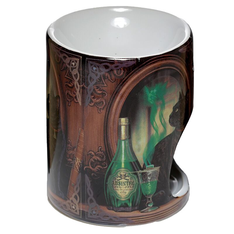 Brûleur parfumé chat absinthe en céramique Lisa Parker