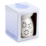 Brûleur de parfum à l'huile et à la cire en céramique sculptée en marguerite