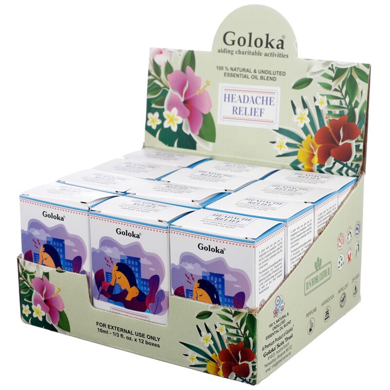 Soulagement des maux de tête - mélange d'huiles essentielles de goloka 10 ml