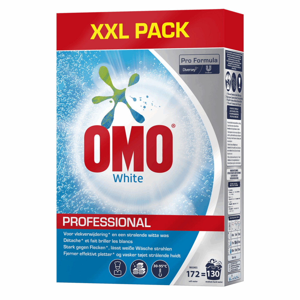 Lessive professionnelle blanche Omo 140 lavages (7kg)