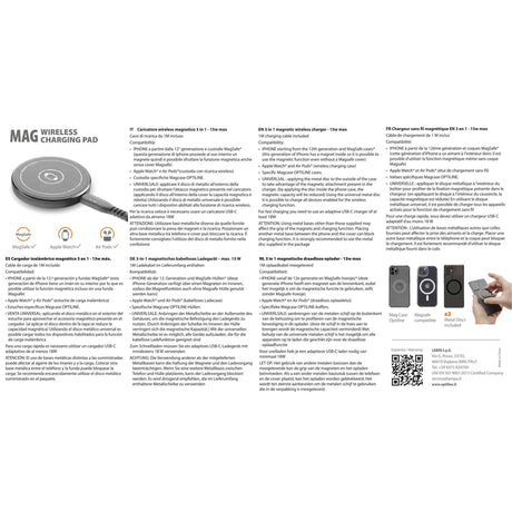 Optiline mag, chargeur magnétique sans fil 3 en 1