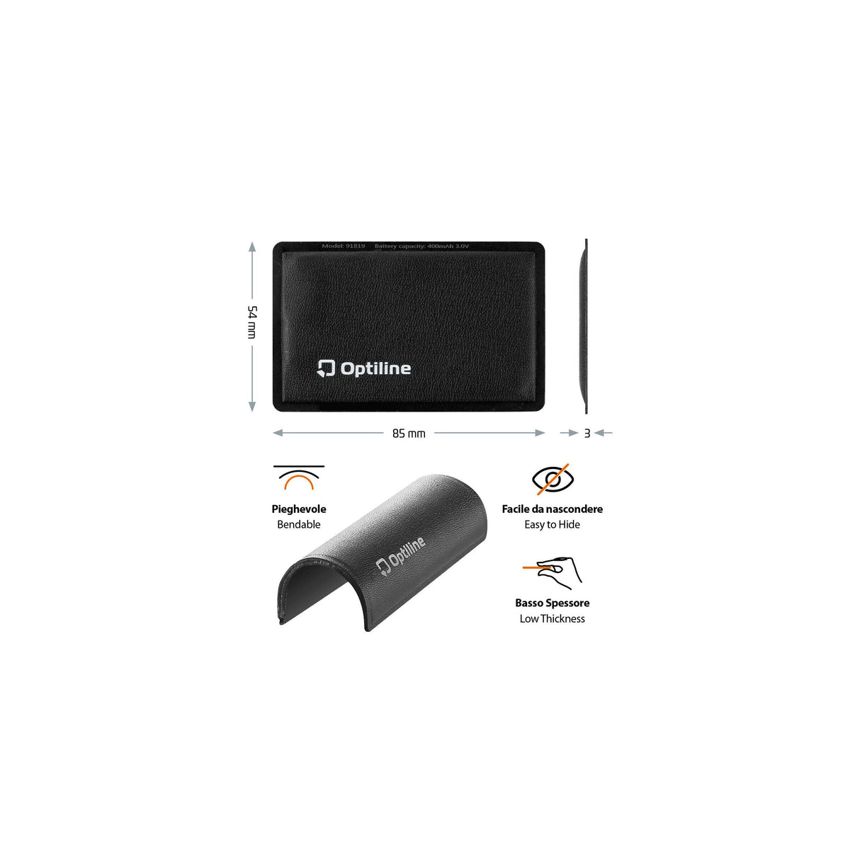 Optiline tracker flex, localisateur adhésif pliable ultra fin