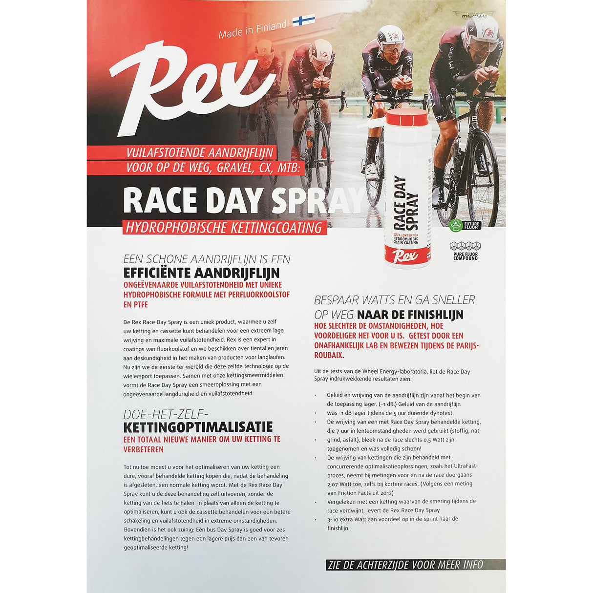 Rex race day spray revêtement de chaîne hydrophobe 40ml