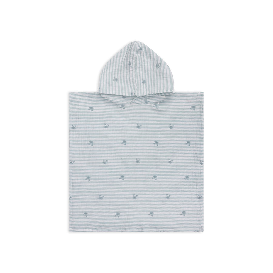 Crabe | poncho de plage hydrophile blanc vert 52 x 52 cm