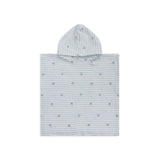 Crabe | poncho de plage hydrophile blanc vert 52 x 52 cm
