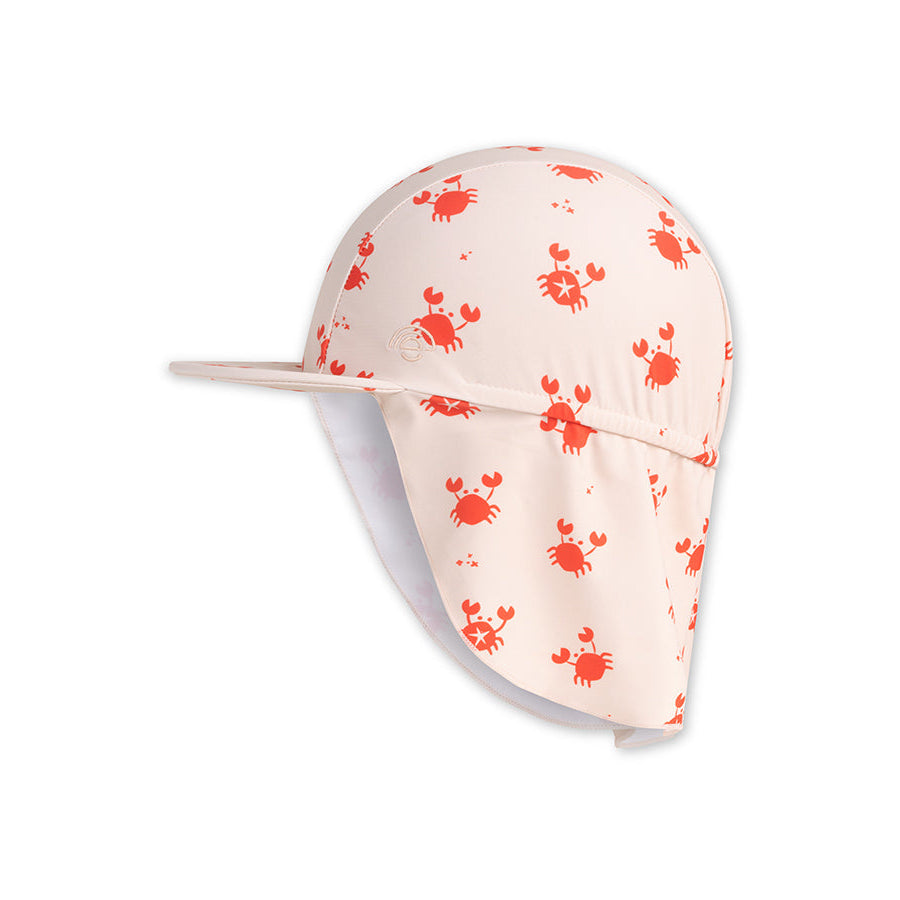 Crabe | casquette solaire UV beige rouge