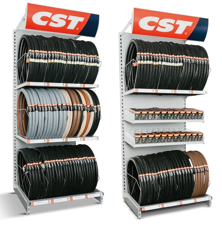 CST -Reifenschelfoption 3 mit Platz für ungefähr 125 außerhalb von 240 Innenröhren.