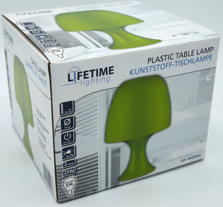 Lampe de table Van der Doelen violette avec alimentation et interrupteur marche/arrêt