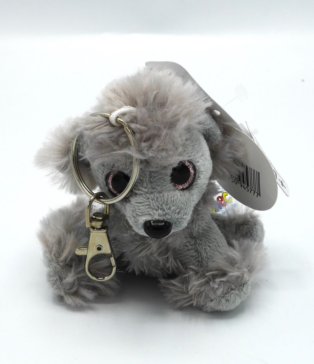 Porte-clés avec chien en peluche de 9 cm de haut