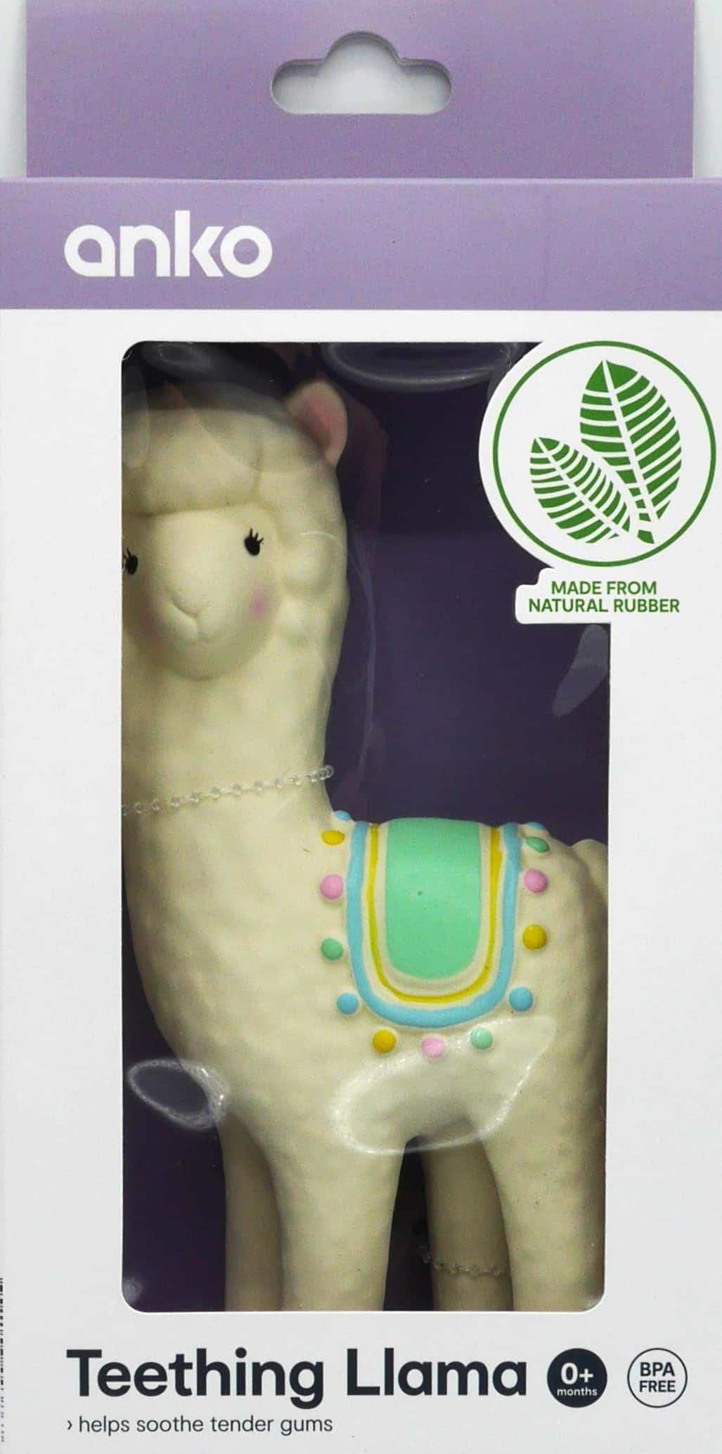Figurine lama à morsure douce pour adoucir les gencives de bébé.