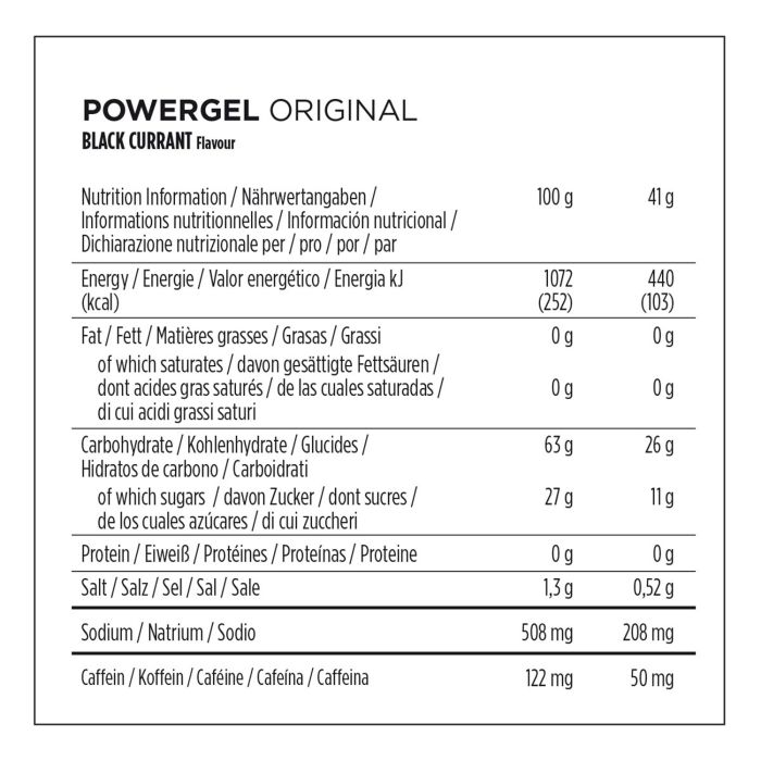 Powerbar powergel original (24 x 41gr) - cassis (caféine)