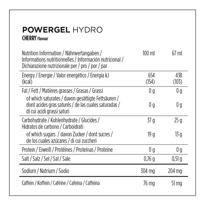 Powerbar powergel hydro (24 x 67ml) - cerise (caféine)