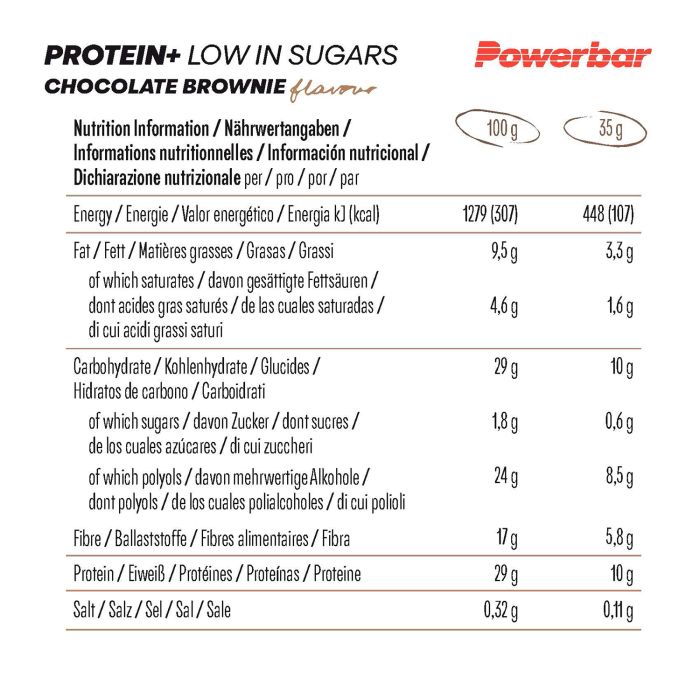 Barre Powerbar Protein+ faible en sucre 35g