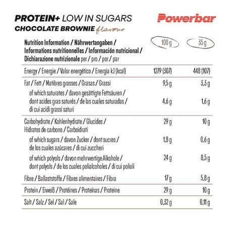 Barre Powerbar Protein+ faible en sucre 35g