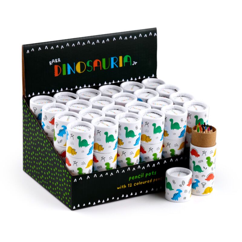 Dinosauria - trousse à dessin avec 12 crayons de couleur