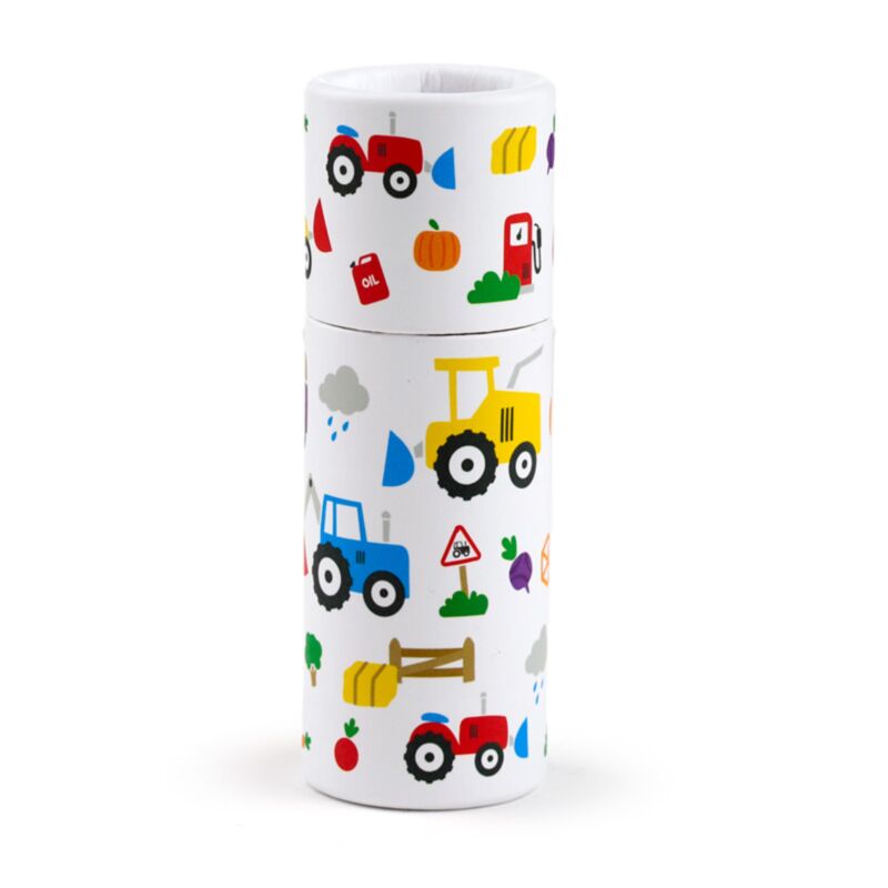 Petits tracteurs - tube à dessin 12 crayons de couleur