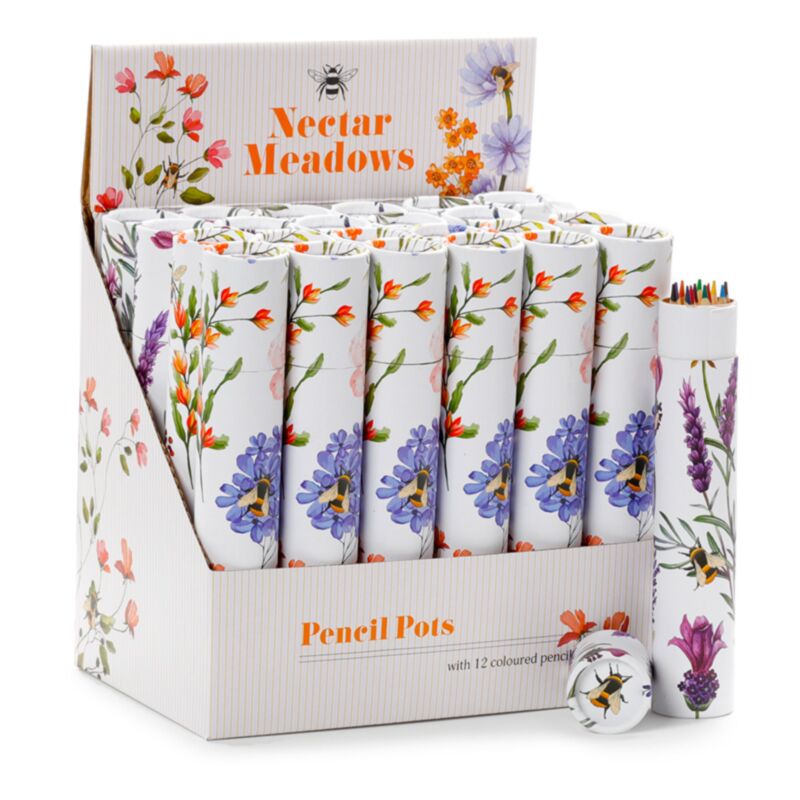 Prés de nectar - grand tube à dessin 12 crayons de couleur