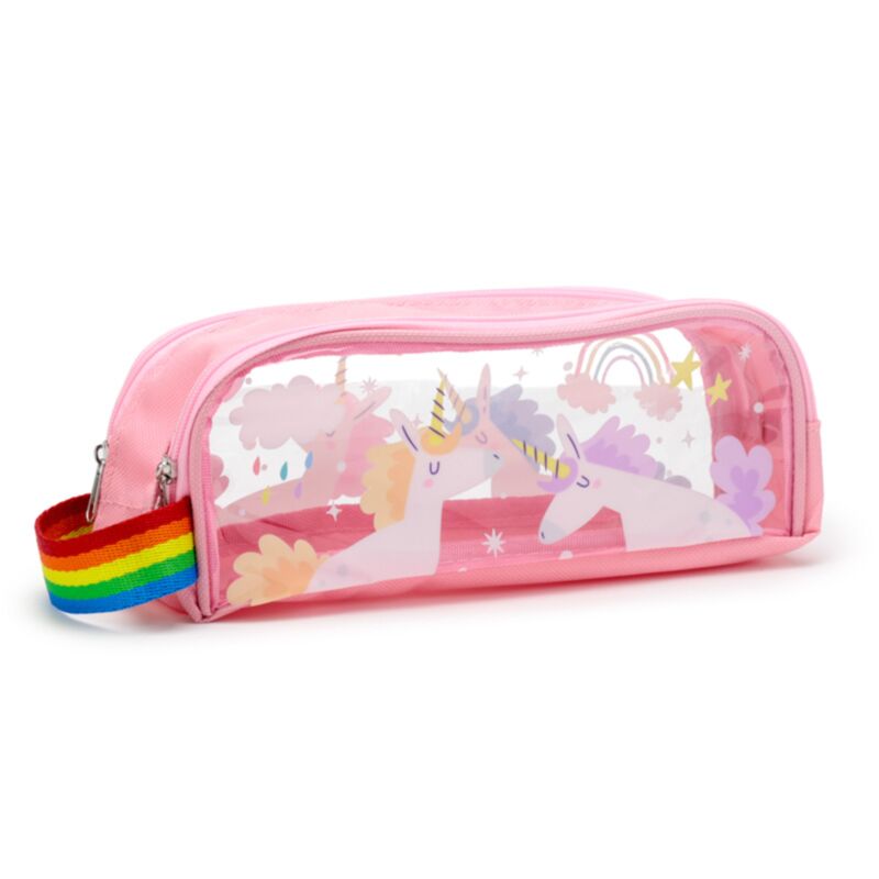 Trousse transparente magique licorne