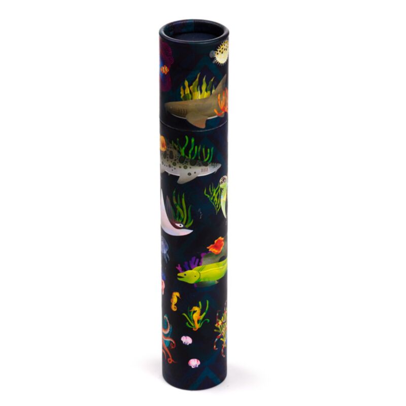 Royaume marin grand tube à dessin 12 crayons de couleur