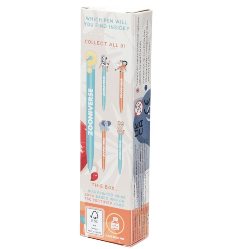 Stylo PVC animaux surprise Zooniverse - noir