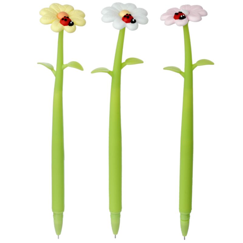 Stylo feutre fin fleur de coccinelle du jardin botanique - Noir