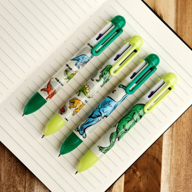 Stylo multicolore Dinosauria (6 couleurs)
