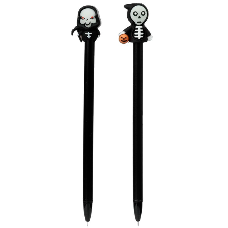 Stylo fineliner phosphorescent fantômes squelettes - noir