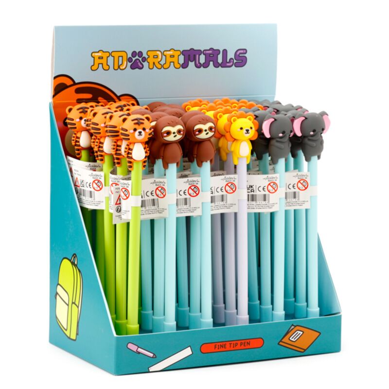 Stylo feutre Adoramals animaux sauvages - noir