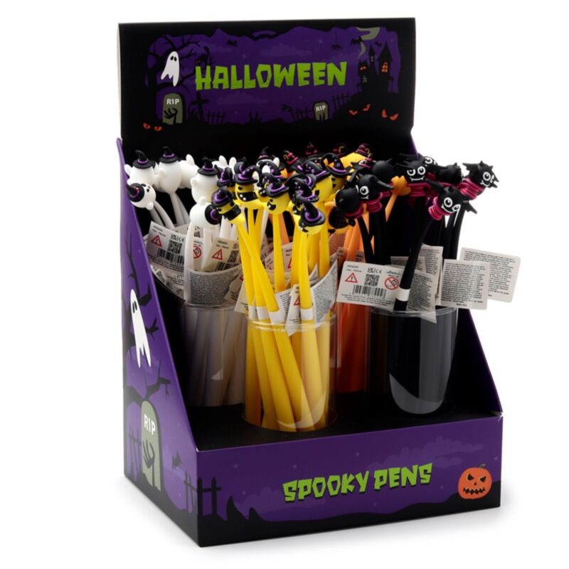 Stylo fineliner effrayant chauve-souris citrouille fantôme lune