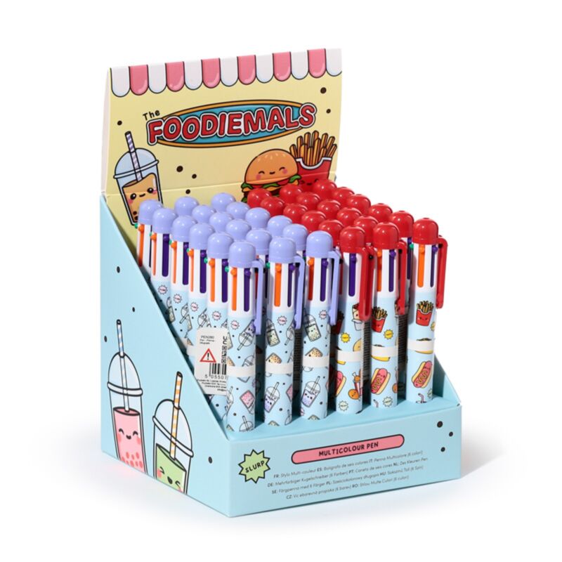 Stylo multicolore Foodiemals (6 couleurs)