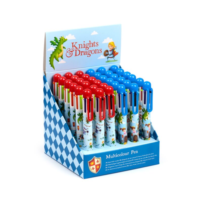 Stylo multicolore chevaliers dragons (6 couleurs)