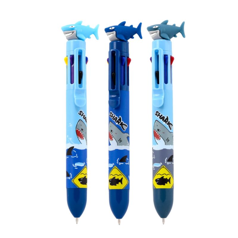 Stylo multicolore requin (8 couleurs)