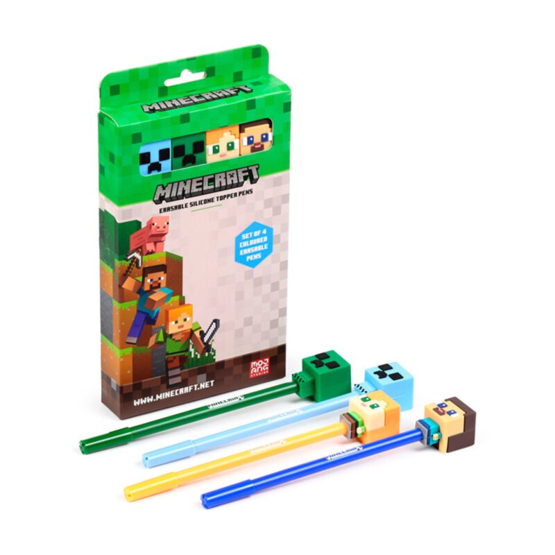 Union lot de 4 stylos effaçables minecraft chibi top