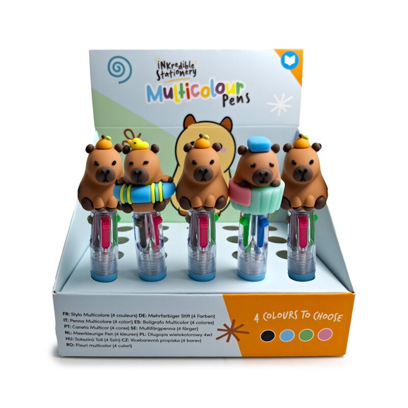 Stylo multicolore Capybara (4 couleurs)