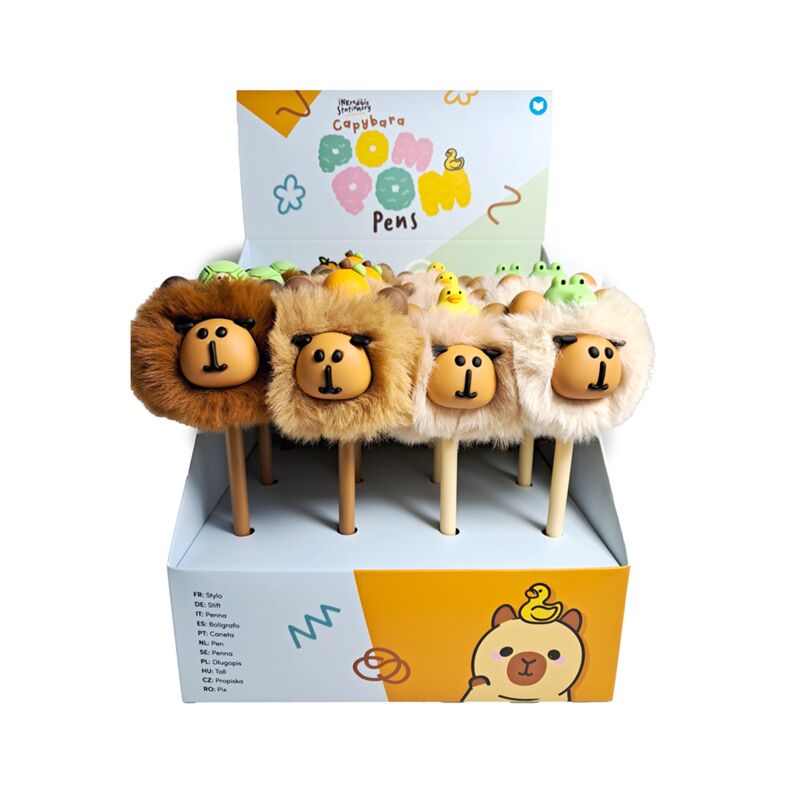 Stylo à feutre fin Capybara avec pompon sur le dessus