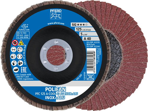 Disque à lamelles Pferd 125mm a80 acier inoxydable alu | 10 pièces