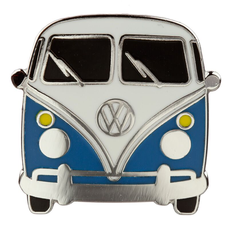 Badge bouton en émail bleu Volkswagen van vw t1